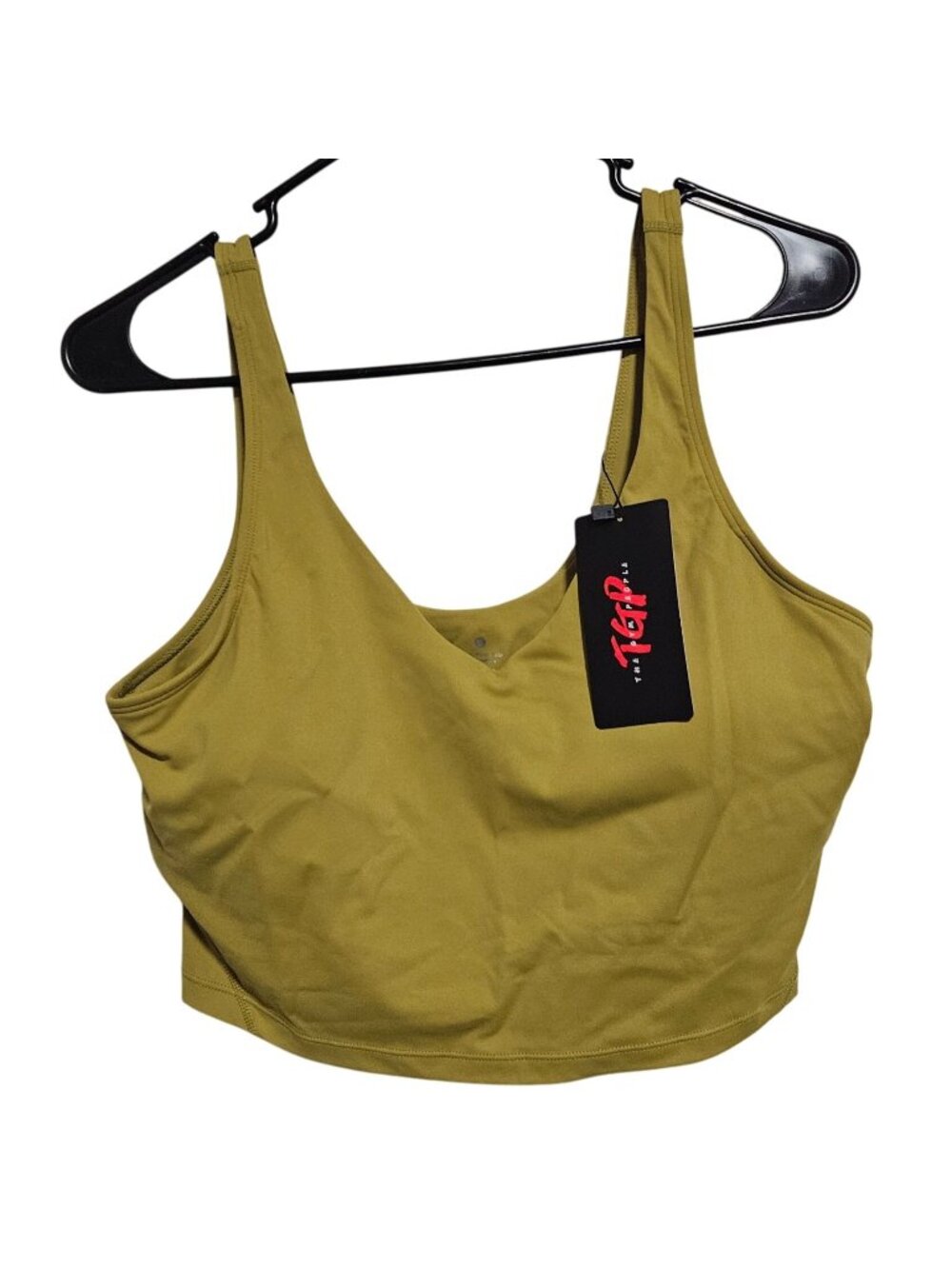 The Gym People Sports Bra Size Large Gold Tank Top Padded Support Workout